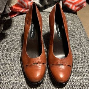 Etienne Aigner Caramel Brown Everett Leather Heel